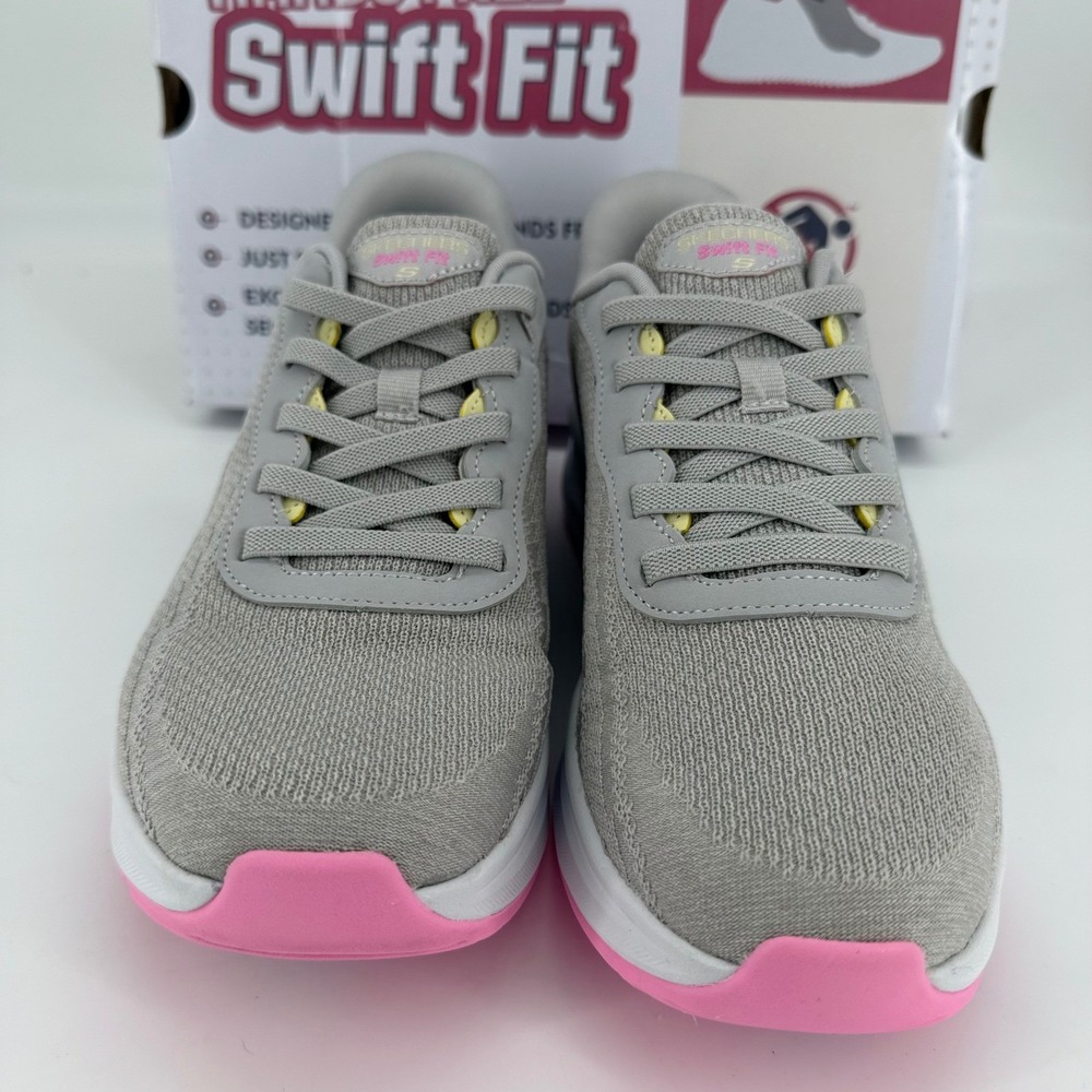 Skechers Hands Free Slip-ins Swift Fit Gray Pink Sneakers 179350S Womens 7.5 - Picture 6 of 9